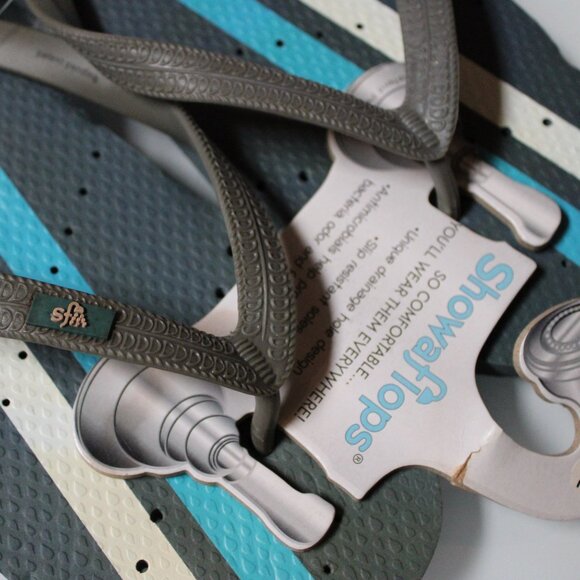 Showaflops Multicolor Slide Anti-Slip Shower Sandals Mens Black Size 11/12 NWT - Picture 5 of 8